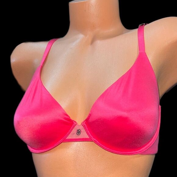 Victoria’s Secret Fabulous Supersoft Satiny unlined semi demi bra Coral - Picture 4 of 5